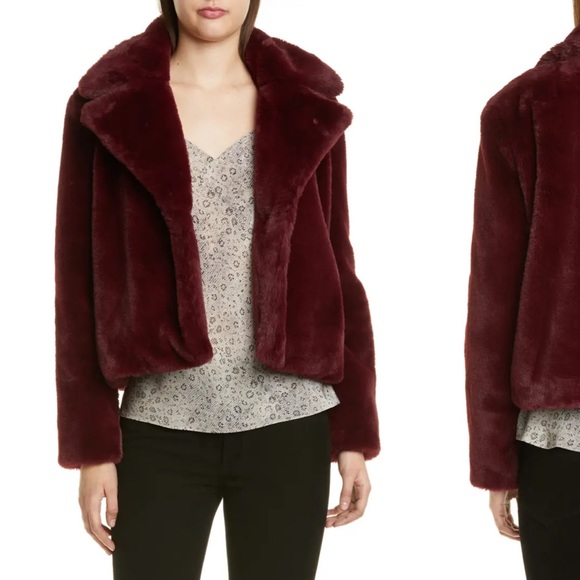 Frame Denim Jackets & Blazers - FRAME; Plush Faux Fur Tawny Merlot Jacket Size Sm!